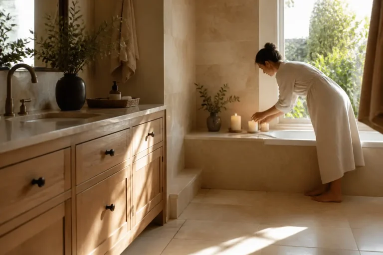 Salle de bain travertin et bois : 5 astuces pour sublimer l’espace