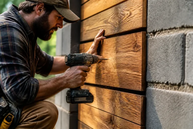 Comment habiller un mur en parpaing exterieur avec du bois ?